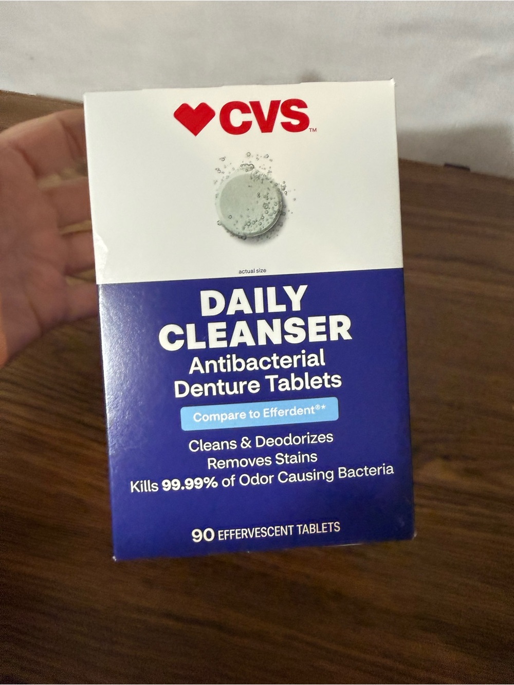 CVS Daily Cleanser Antibacterial Denture Tablets - Blue